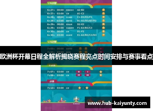 欧洲杯开幕日程全解析揭晓赛程亮点时间安排与赛事看点